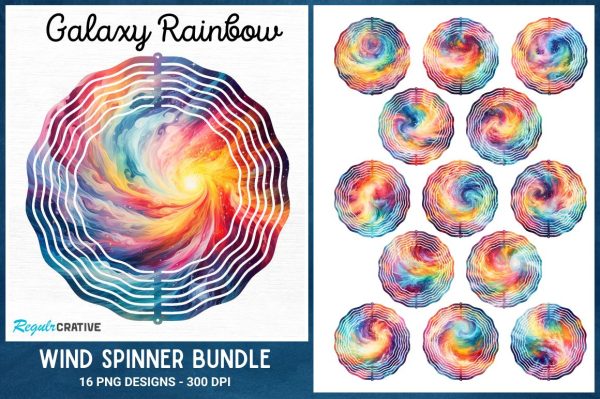 Galaxy Rainbow Wind Spinner  Sublimation Bundle Online Sale