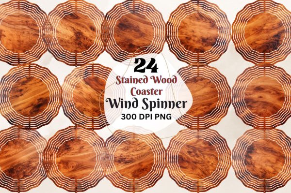 Stained Wood Coaster Round Wind Spinner Bundle Online Hot Sale