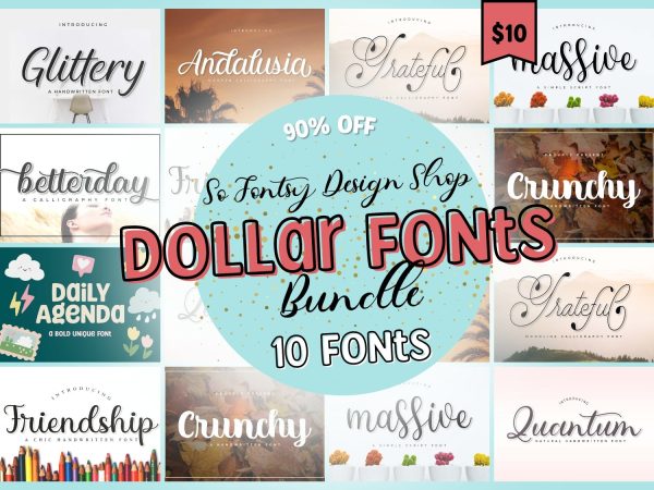 Dollar Fonts Bundle - In Cart Deal For Sale