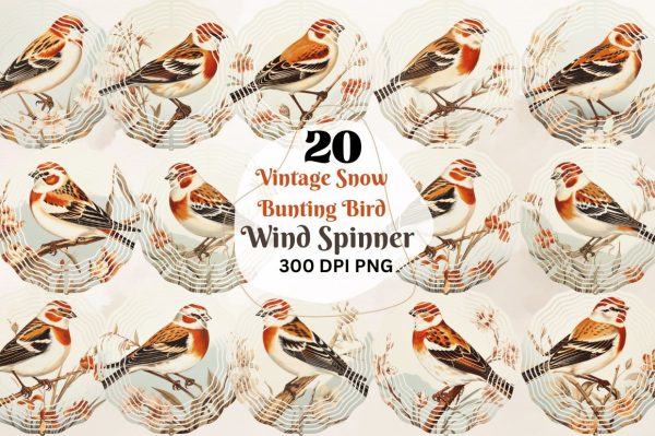 Vintage Snow Bunting Bird Wind Spinner For Cheap
