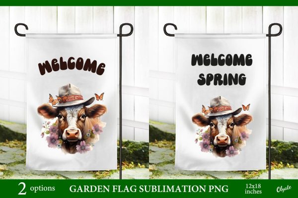 Cow Garden Flag PNG. Farmhouse Garden Flag PNG Hot on Sale
