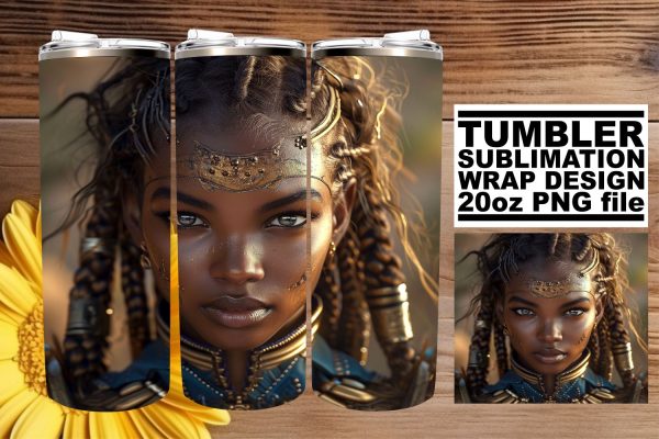 Striking Afro Woman Portraits for Tumblers Hot on Sale