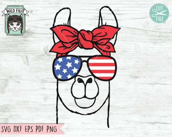 July 4th Llama SVG, Fourth of July Llama svg file, Llama Glasses svg, Llama cut file, Llama Bandana svg, July 4th Animals svg, America USA Online Hot Sale