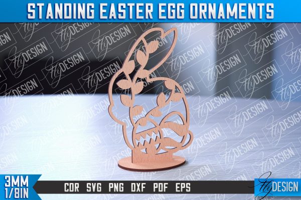 Standing Easter Egg Ornaments | Decorative Standing Easter Egg | CNC File Online Sale