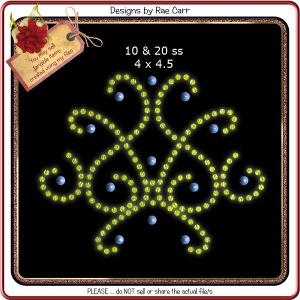 RS815 Embellishments Swirl Rhinestone Template For Discount