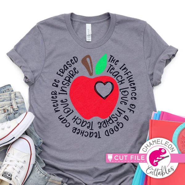 Apple circle school teacher word art svg png dxf Discount