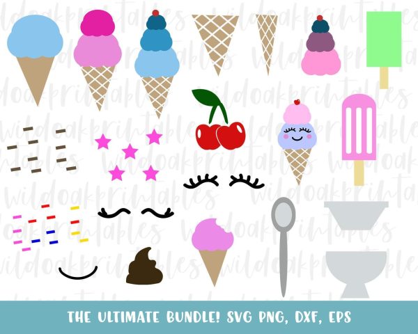 21 Designs! ice cream svgs, ice cream cone svg, ice cream smile face svg, cherry svg, ice cream spoon svg, sprinkles svg, toppings svg, Sale