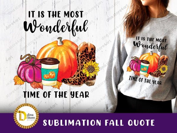 Fall Watercolor Pumpkins & Quote on Sale