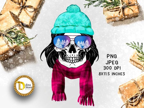 Christmas New year Skull with hair Online Sale