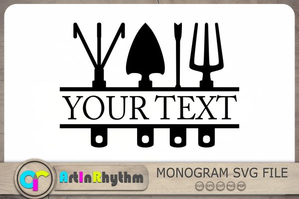 Garden Tool Split Monogram Svg, Garden Tools Svg, Garden Svg, Plant Svg on Sale