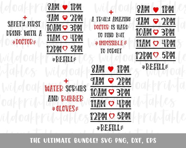 doctor water bottle tracker svgs, doctor water tracker svg, heart water tracker svg, water bottle tracker clipart, doctor drink your water Sale