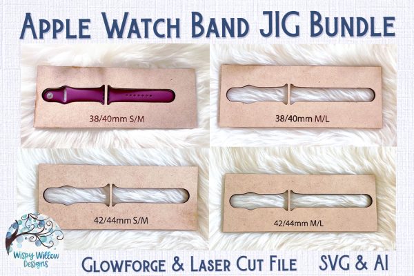 Apple Watch Band Jig Bundle for Glowforge or Laser Cutter Supply