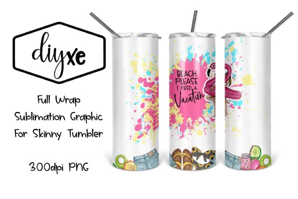Beach Please | 20oz Tumbler | Summer Sublimation For Cheap