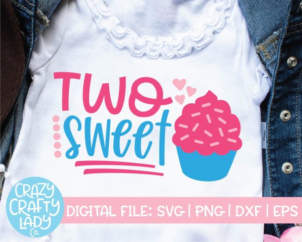 Two Sweet | 2nd Birthday Quote SVG Cut File Hot on Sale