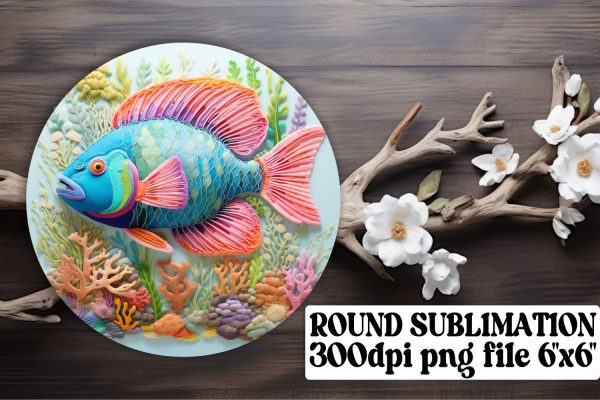 Undersea Wonders 3D Fish Embroidery Art for Keychain Sublimation For Cheap