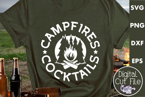 Campfires Cocktails Svg, Camping Svg Hot on Sale