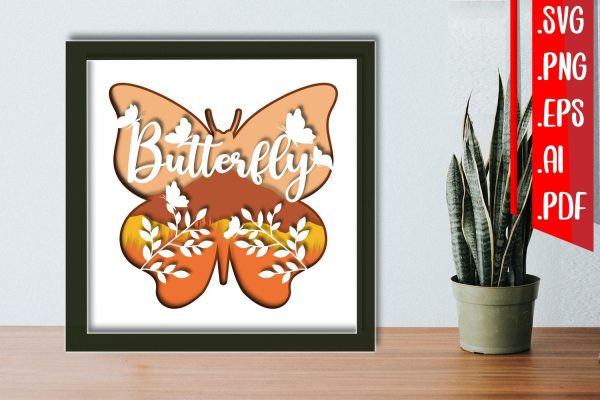 Butterfly Layered papercut For Sale