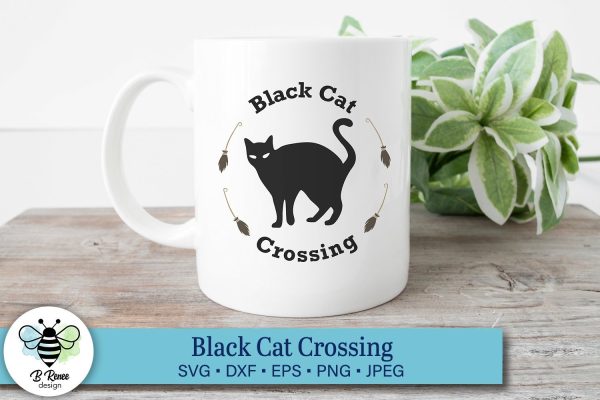 Black Cat Crossing SVG For Cheap