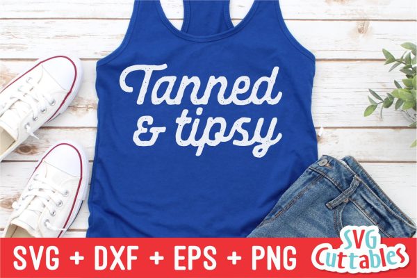 Tanned And Tipsy svg - Summer Cut File - Beach - Funny - Quote - svg - svg - dxf - eps - png - Silhouette - Cricut - Digital File Sale