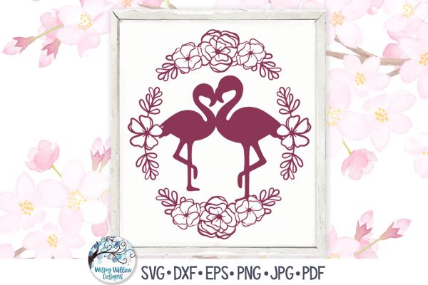 Floral Flamingos SVG Supply