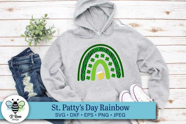 St. Patrick s Day Rainbow with Beer SVG For Sale
