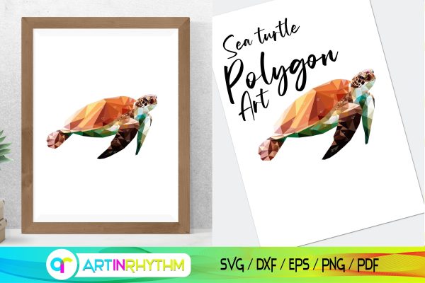 Printable sea turtle polygon wall art Supply