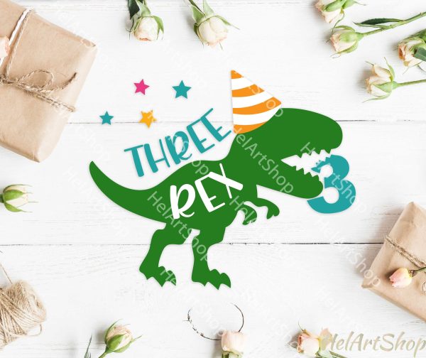 Three Rex Svg, Dinosaur Birthday SVG Online Hot Sale