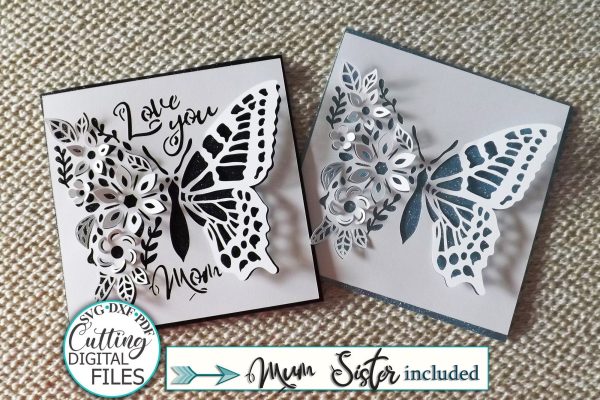 Pop up svg, butterfly card svg, Mothers day card svg, love you card svg, sister card svg, birthday card svg, cricut card svg, cut out card svg For Discount