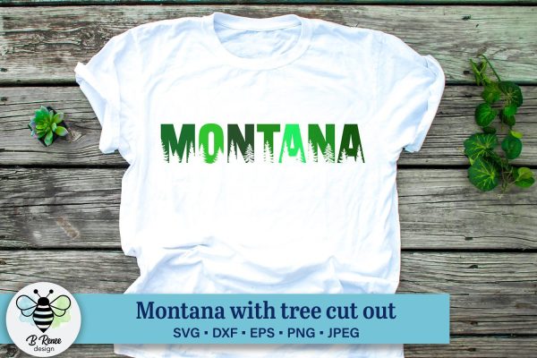 Montana with tree cut out SVG Sale