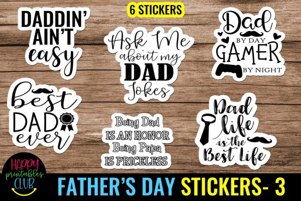 Father s Day Stickers 3- Dad Stickers- Printable Stickers For Discount