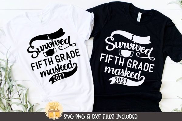 I Survived Fifth Grade Masked 2021 SVG | Last Day of School T-Shirt on Sale