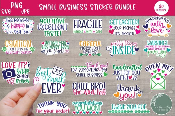 Small Business Sticker Mini Bundle-Thank You Sticker Quotes-PNG Packing Stickers Supply
