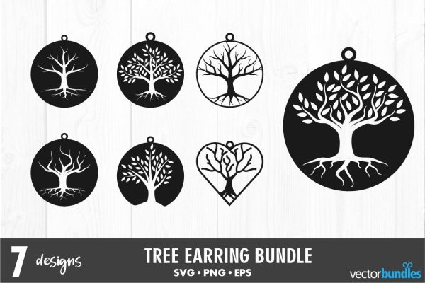 Tree earrings svg bundle Cheap