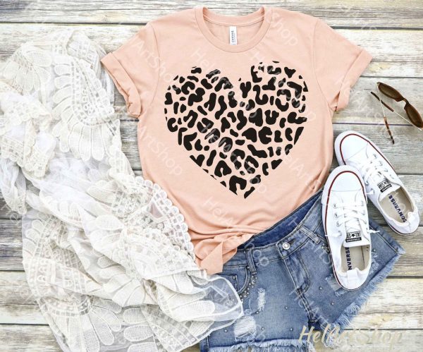 Leopard Heart SVG, Valentines Day Svg For Discount