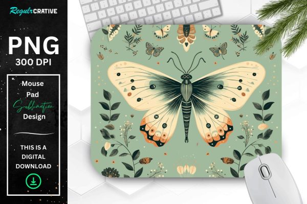Simple Vintage Mystical Moth mouse pad Sale