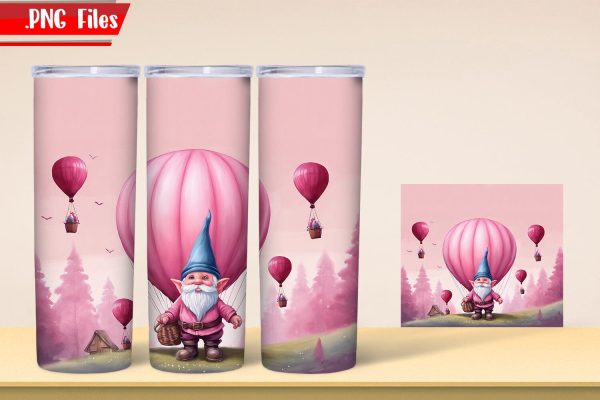 Gnome Tumbler Wrap | Valentine Tumbler Wrap PNG Files For Sale