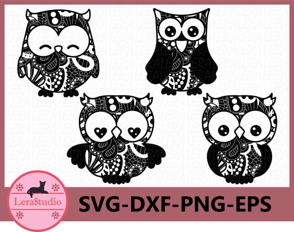 Owl Zentangle Svg For Sale