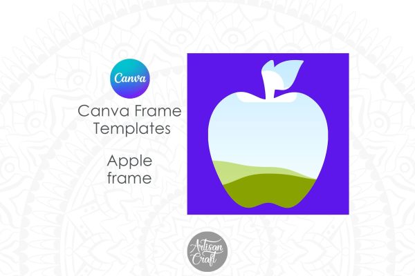 Apple Canva Frame | Canva Template | Apple Silhouette Fashion