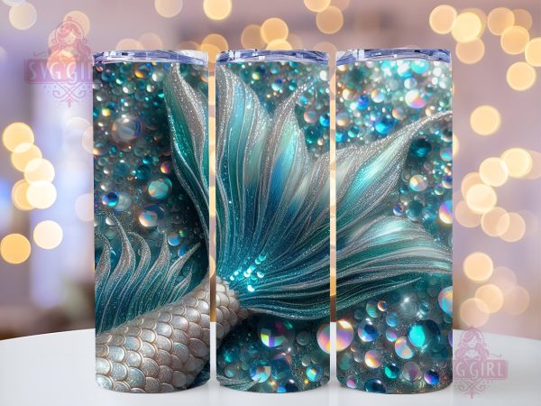 Mermaid Tails Tumbler Wrap, Mermaid 20oz Skinny Tumbler Wrap Design, Mermaid Life, Under The Sea, Design Instant Digital Download Online