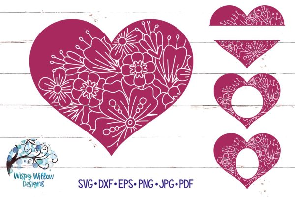 Floral Heart SVG Bundle on Sale