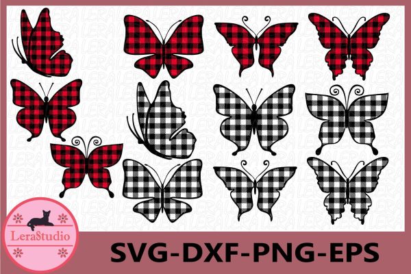 Butterfly Buffalo Plaid Svg Online now