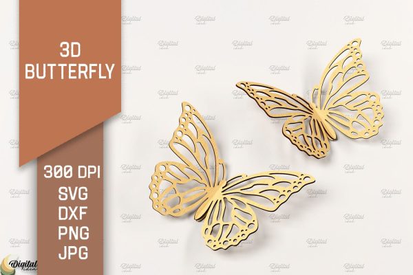 3D Butterfly Laser Cut. Butterfly SVG Design Hot on Sale