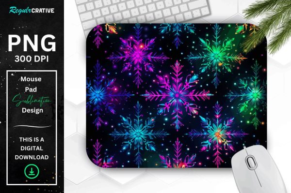 Neon Snowflake Pattern Mouse Pad Online Hot Sale