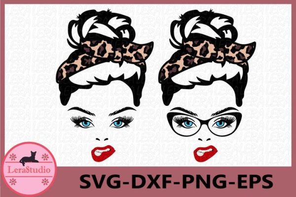 Messy Bun bandana svg Supply