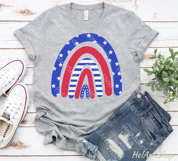 Patriotic Rainbow SVG, 4th of July SVG Supply