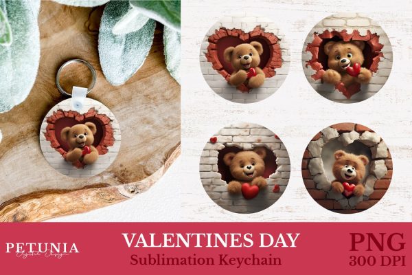 Valentines Day Sublimation Keychain | Round Keychain Designs For Cheap