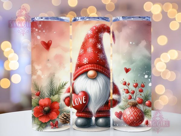 Gnome Love Valentine Tumbler Wrap,  Gnome  Sublimation Designs,  Gnome  Valentine 20 oz Skinny Sublimation Design, Valentines Day Wrap PNG File Cheap