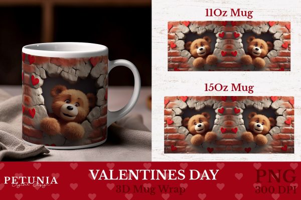 Valentines Day Mug Wrap | 3D Mug Wrap Sublimation Online Hot Sale