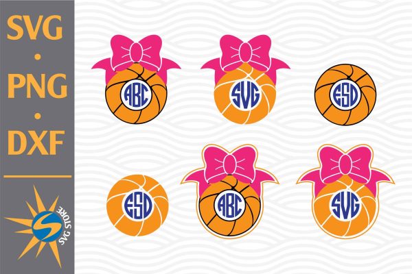 Basketball Monogram SVG, PNG, DXF Digital Files Include on Sale