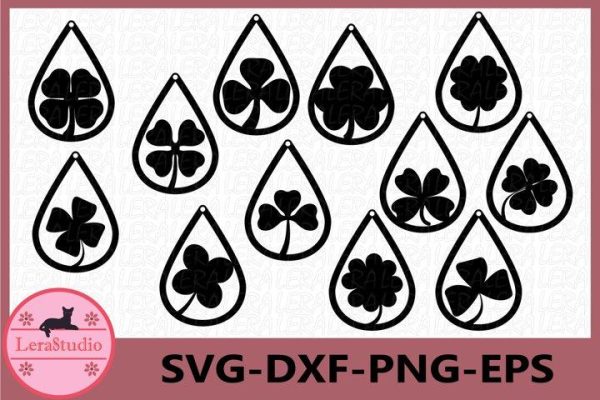 Shamrock Earrings svg Cheap